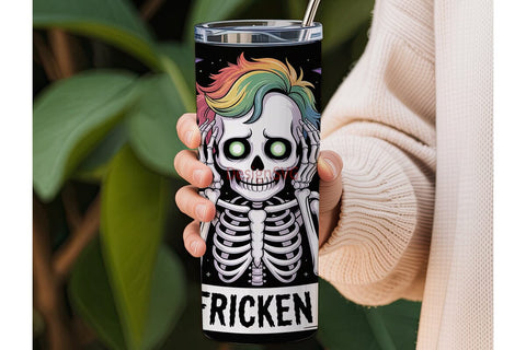 Spooky Skeleton Halloween 20oz Tumbler Sublimation DesignSVG 
