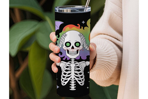 Spooky Skeleton Halloween 20oz Tumbler Sublimation DesignSVG 