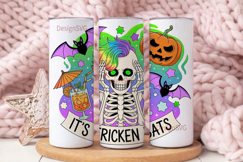 Spooky Skeleton Halloween 20oz Tumbler Sublimation DesignSVG 