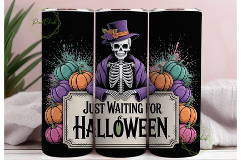 Spooky Skeleton Halloween 20oz Tumbler Sublimation PixelChick 