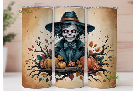 Spooky Skeleton Halloween 20oz Tumbler Sublimation PixelChick 