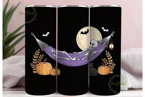 Spooky Skeleton Halloween 20oz Tumbler Sublimation PixelChick 