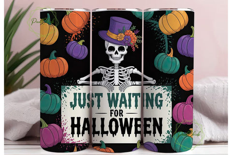 Spooky Skeleton Halloween 20oz Tumbler Sublimation PixelChick 
