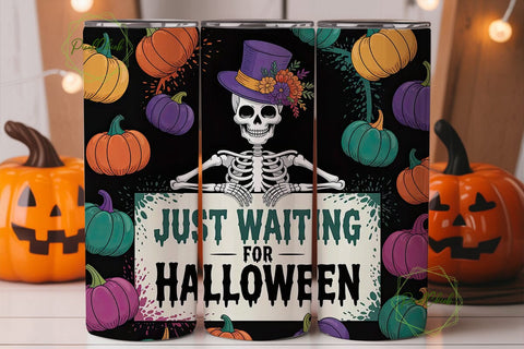 Spooky Skeleton Halloween 20oz Tumbler Sublimation PixelChick 