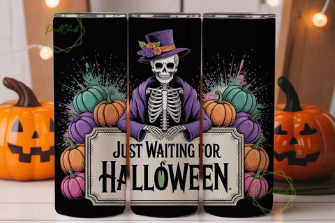 Spooky Skeleton Halloween 20oz Tumbler Sublimation PixelChick 