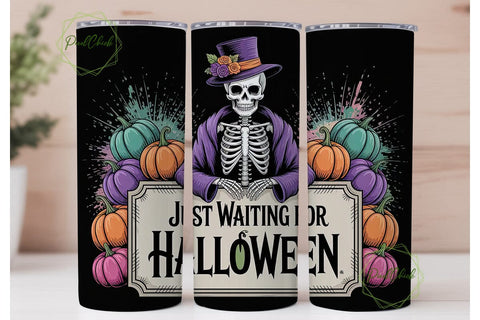 Spooky Skeleton Halloween 20oz Tumbler Sublimation PixelChick 