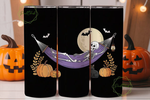 Spooky Skeleton Halloween 20oz Tumbler Sublimation PixelChick 
