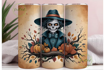 Spooky Skeleton Halloween 20oz Tumbler Sublimation PixelChick 