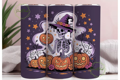 Spooky Skeleton Halloween 20oz Tumbler Sublimation PixelChick 