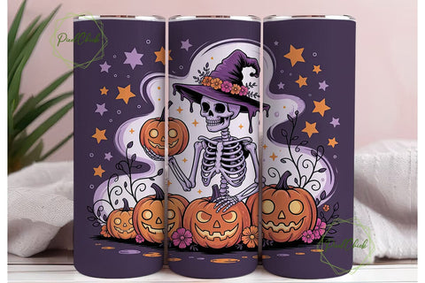Spooky Skeleton Halloween 20oz Tumbler Sublimation PixelChick 