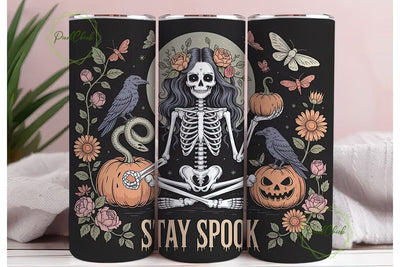 Spooky Skeleton Halloween 20oz Tumbler Sublimation PixelChick 