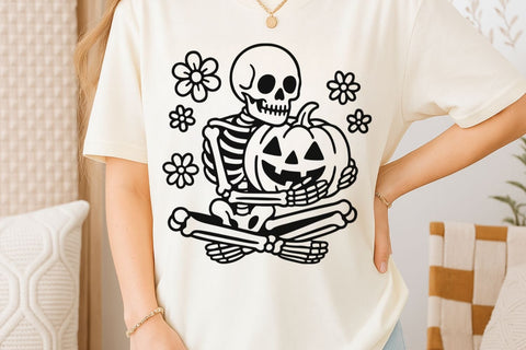 Spooky Skeleton| Pumpkin Skeleton SVG Cutting Files. SVG CosmosFineArt 