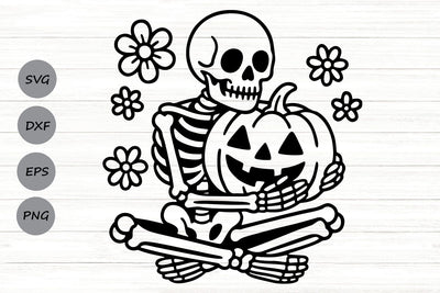 Spooky Skeleton| Pumpkin Skeleton SVG Cutting Files. SVG CosmosFineArt 