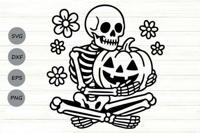 Spooky Skeleton| Pumpkin Skeleton SVG Cutting Files. SVG CosmosFineArt 