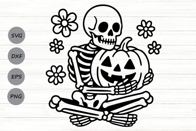 Spooky Skeleton| Pumpkin Skeleton SVG Cutting Files. SVG CosmosFineArt 