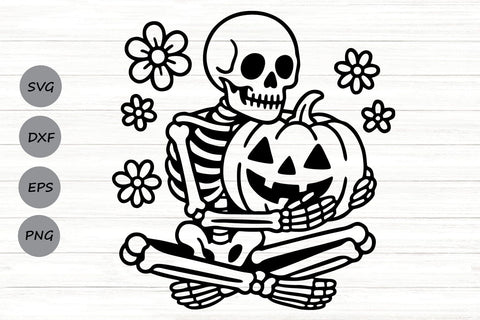 Spooky Skeleton| Pumpkin Skeleton SVG Cutting Files. SVG CosmosFineArt 