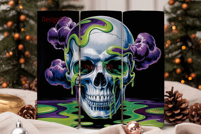 Spooky Skull Dripping Slime 20oz Tumbler Sublimation DesignSVG 