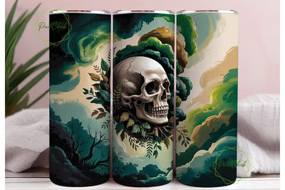 Spooky Skull & Forest 20oz Tumbler Wrap Sublimation PixelChick 
