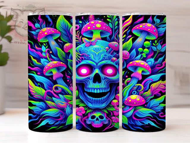 Spooky Skull Halloween 20oz Tumbler Png, Straight & Tapered Tumbler Png, Scary Skulls Tumbler Png, Digital Download PNG Sublimation Lara' s Designs 