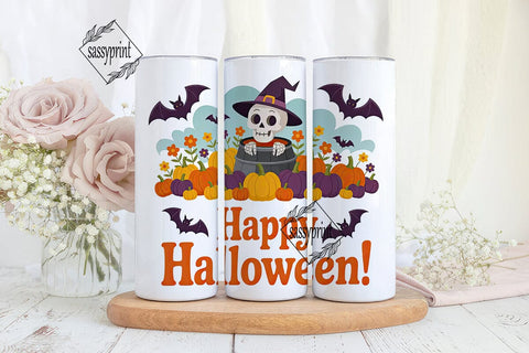 Spooky Skull Halloween 20oz Tumbler Wrap Sublimation sassyprint 