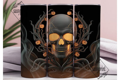 Spooky Skull Halloween 20oz Tumbler Wrap Sublimation sassyprint 