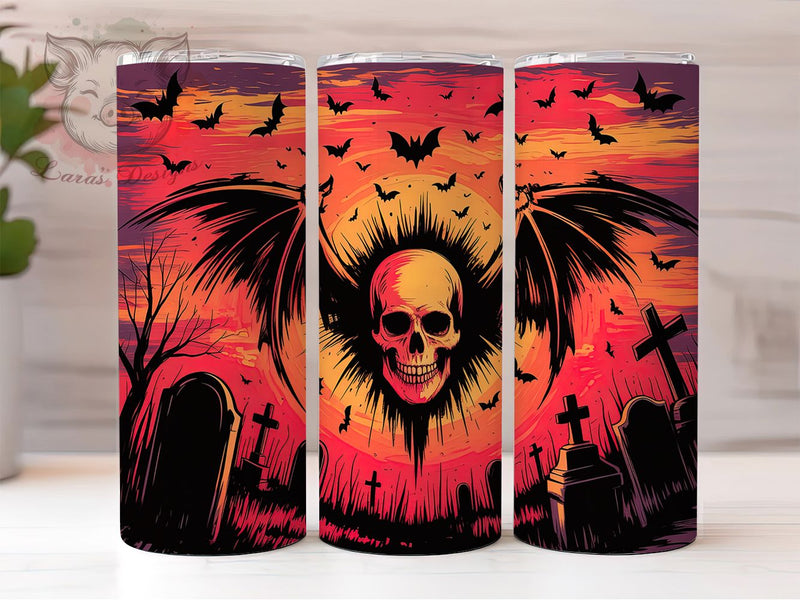 Spooky Skull Halloween Tumbler, Skull Tumbler Wrap, 20oz Tumbler Sublimation, Spooky Tumbler Design, Halloween Gift, Skull Design Tumbler, Halloween Wrap Sublimation Lara' s Designs 