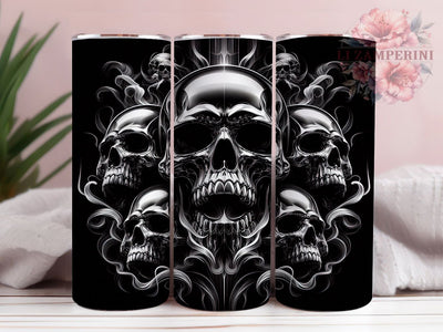 Spooky Skull Skeleton Halloween Tumbler, Spooky Skeleton Wrap, 20oz Sublimation PNG, Creepy Cup Design, Gothic Halloween Art, Skull Lover Gift, Haunted Tumbler Wrap Sublimation Li Zamperini 