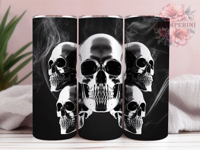 Spooky Skull Skeleton Halloween Tumbler, Spooky Skeleton Wrap, 20oz Sublimation PNG, Creepy Cup Design, Gothic Halloween Art, Skull Lover Gift, Haunted Tumbler Wrap Sublimation Li Zamperini 