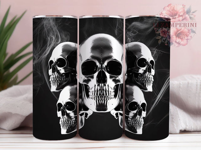 Spooky Skull Skeleton Halloween Tumbler, Spooky Skeleton Wrap, 20oz Sublimation PNG, Creepy Cup Design, Gothic Halloween Art, Skull Lover Gift, Haunted Tumbler Wrap Sublimation Li Zamperini 