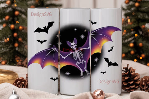 Spooky Space Bat 20oz Tumbler Wrap Sublimation DesignSVG 
