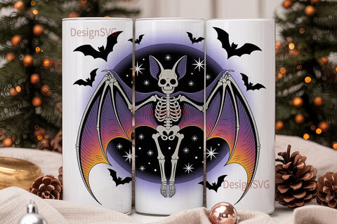 Spooky Space Bat 20oz Tumbler Wrap Sublimation DesignSVG 