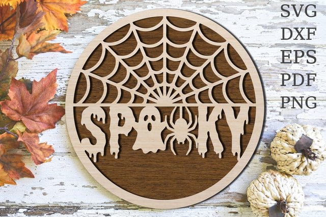 Spooky Spider Web Halloween Laser Cut SVG SVG Rupkotha 