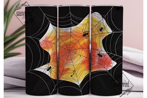 Spooky Spiderweb 20oz Tumbler Wrap Sublimation sassyprint 