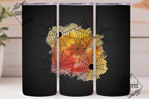 Spooky Spiderweb 20oz Tumbler Wrap Sublimation sassyprint 
