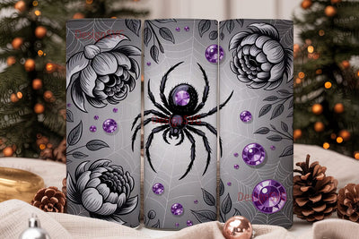 Spooky Spiderweb Floral 20oz Tumbler Sublimation DesignSVG 