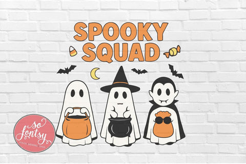 Spooky Squad - Halloween Group SVG PNG DXF EPS Files SVG So Fontsy VIP Design Shop 