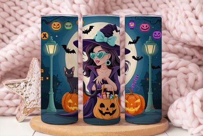 Spooky Stylish Witch 20oz Tumbler Wrap Sublimation DesignSVG 