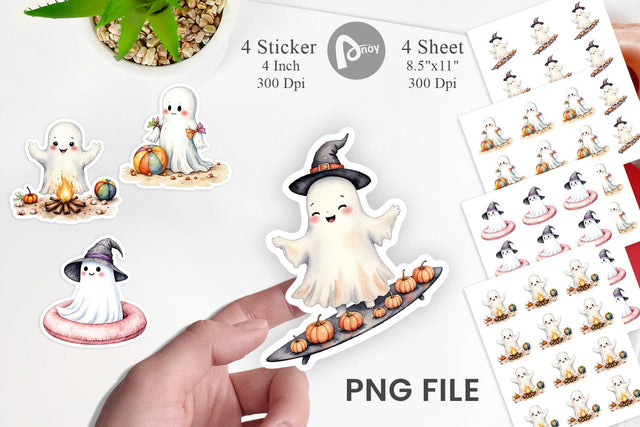 Spooky Summer Ghosts Sticker Sublimation artnoy 