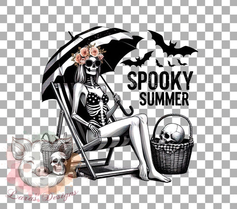 Spooky Summer Png, Spooky vibes Png, Spooky Season Png, Woman Skeleton Png, Retro Halloween Png, Sublimation Designs, Digital Download Sublimation Lara' s Designs 