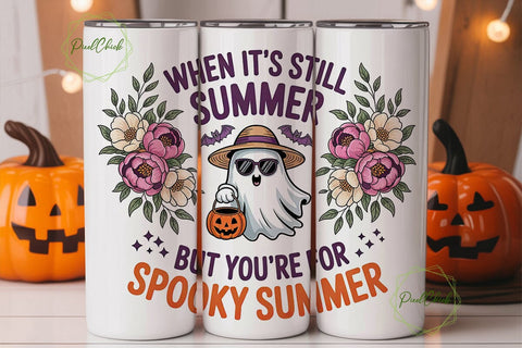 Spooky Summer Tumbler Wrap PNG Sublimation PixelChick 