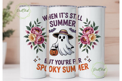 Spooky Summer Tumbler Wrap PNG Sublimation PixelChick 