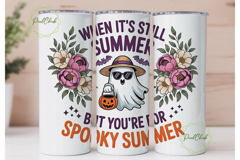 Spooky Summer Tumbler Wrap PNG Sublimation PixelChick 