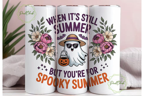 Spooky Summer Tumbler Wrap PNG Sublimation PixelChick 