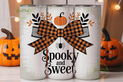 Spooky Sweet Bow 20oz Tumbler Wrap Sublimation PixelChick 