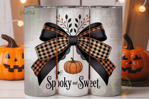 Spooky Sweet Bow 20oz Tumbler Wrap Sublimation PixelChick 