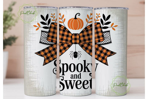 Spooky Sweet Bow 20oz Tumbler Wrap Sublimation PixelChick 