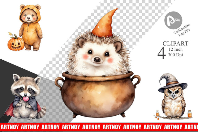 Spooky Sweet Critters Clipart Sublimation artnoy 