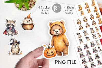 Spooky Sweet Critters Sticker Sublimation artnoy 