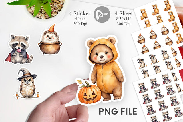 Spooky Sweet Critters Sticker Sublimation artnoy 