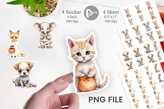 Spooky Sweet Critters Sticker Sublimation artnoy 